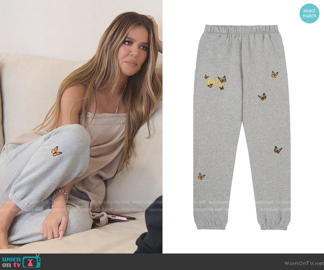 Felt Butterfly Fleece Sweatpants worn by Khloe Kardashian (Khloe Kardashian) on The Kardashians