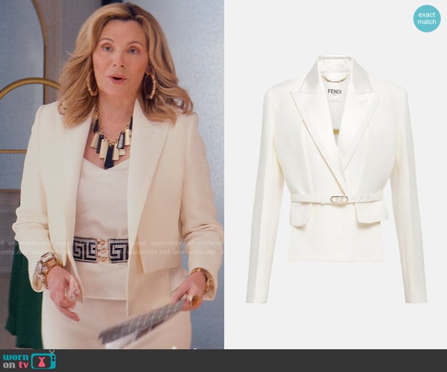 Fendi Cropped Wool Silk Blazer worn by Madolyn Addison (Kim Cattrall) on Glamorous