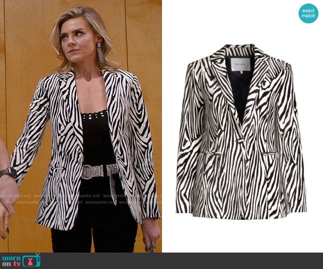 Frame Zebra Blazer worn by Veronica Caron (Eliza Coupe) on So Help Me Todd