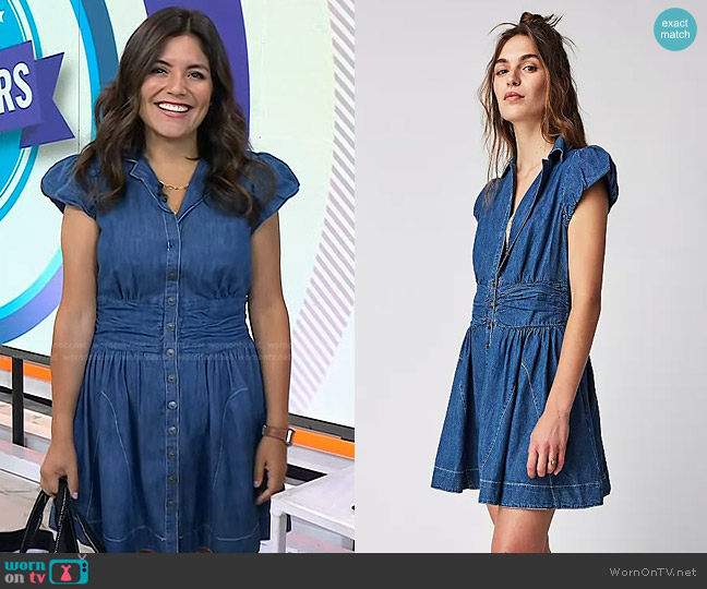 WornOnTV: Adrianna’s ruched waist denim dress on Today | Adrianna ...