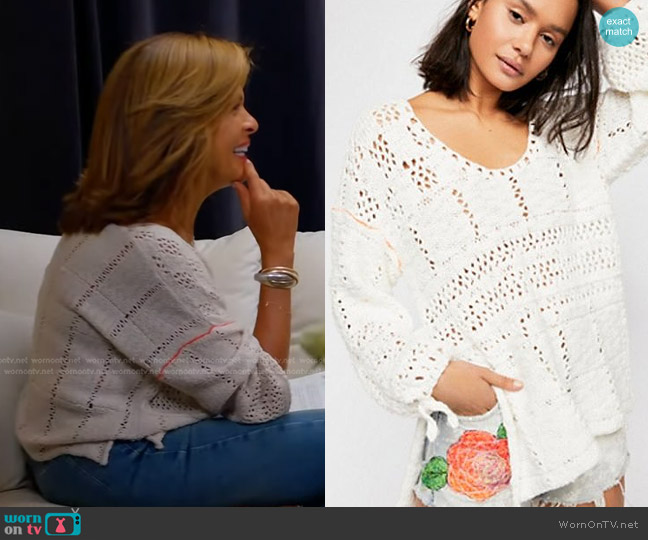 Free People Flower Child Knit Sweater worn by Hoda Kotb on Today