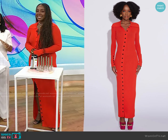 Fumi Naomi Dress in Scarlet Red worn by Lindsay Peoples on Today