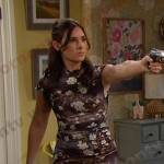 Gabi’s black floral mock neck dress on Days of our Lives