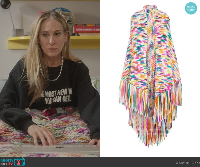 Gabriela Hearst Space Dye Lauren Wrap worn by Carrie Bradshaw (Sarah Jessica Parker) on And Just Like That