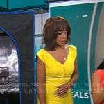 Gayle’s yellow buttoned v-neck dress on CBS Mornings