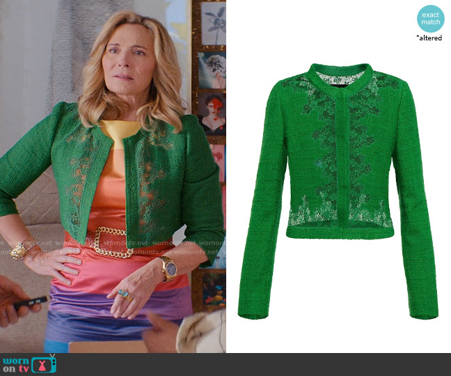 Giambattista Valli Lace-trimmed boucle jacket worn by Madolyn Addison (Kim Cattrall) on Glamorous