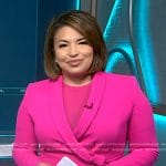 Gilma Avalos’s pink wrap blazer dress on NBC News Daily