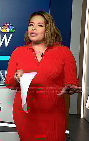 Gilma Avalos’s red polo dress on NBC News Daily