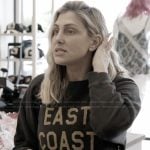 Gina’s black East Coast sweatshirt on The Real Housewives of Orange County