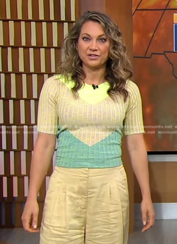 Ginger’s colorblock ribbed top on Good Morning America