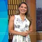 Ginger’s white house print dress on Good Morning America