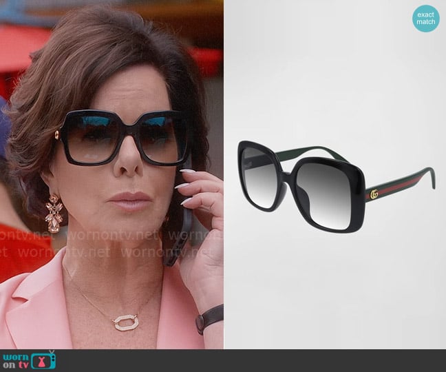 Gucci Square Web Arms Sunglasses worn by Margaret Wright (Marcia Gay Harden) on So Help Me Todd