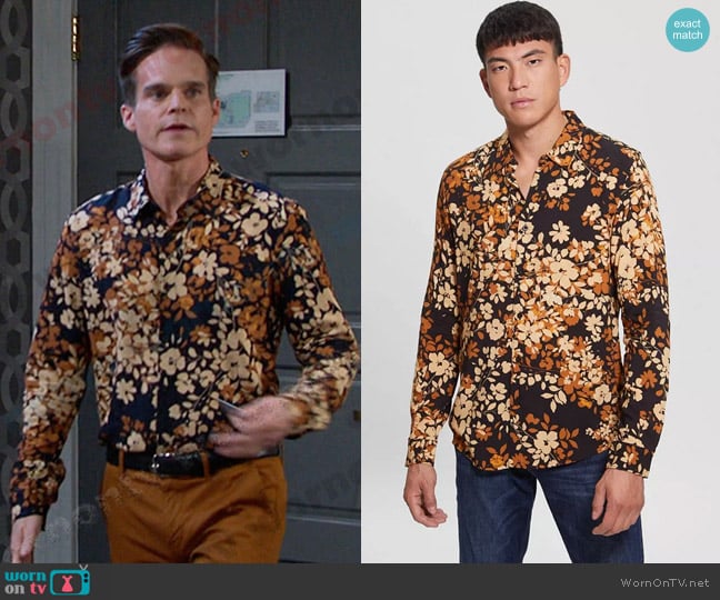 Guess Urban Bloom Long Sleeves Shirt worn by Leo Stark (Greg Rikaart) on Days of our Lives