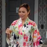 Gwen’s white floral robe on Days of our Lives