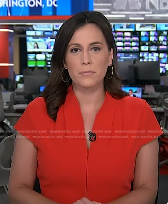 Hallie Jackson’s red zip front dress on Today