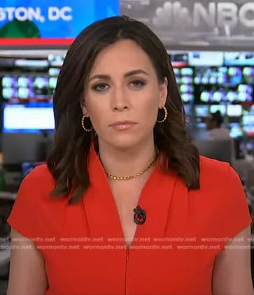 Hallie Jackson’s red zip front dress on Today