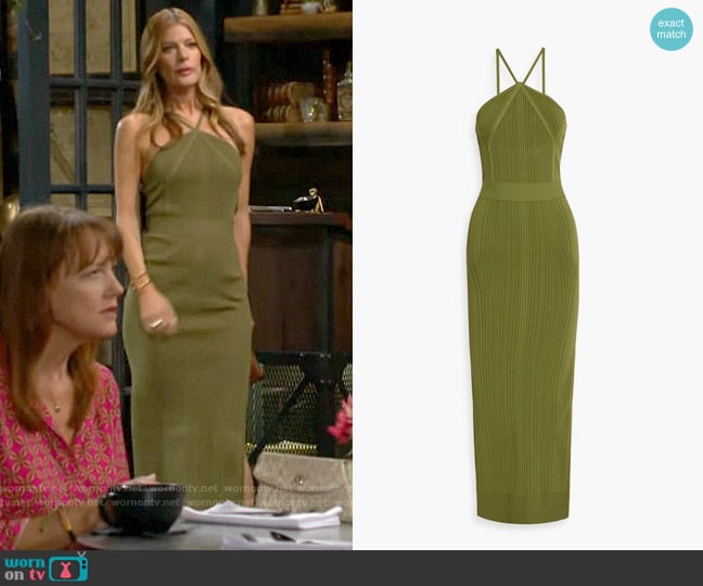 Herve Leger Bandage maxi dress worn by Phyllis Summers (Michelle Stafford) on The Young and the Restless