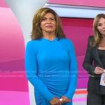 Hoda’s blue ruched dress on Today