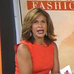 Hoda’s red ribbed peplum top on Today