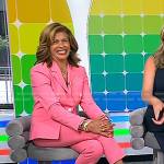 Hoda’s pink double breasted blazer and cropped pants on Today