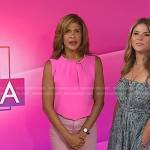 Hoda’s pink sleeveless top and flare jeans on Today