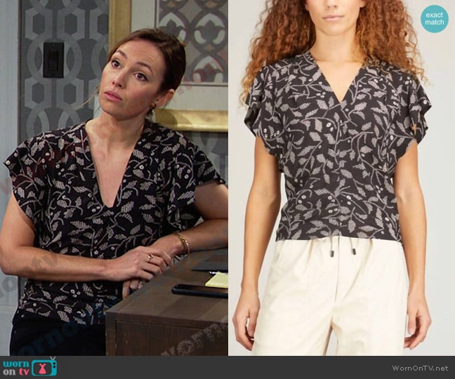 Isabel Marant Delocia Top worn by Gwen Rizczech (Emily O'Brien) on Days of our Lives