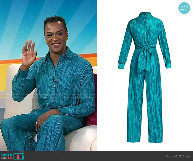 Izayla Signature Tie Front Jumpsuit worn by J. Harrison Ghee on Today