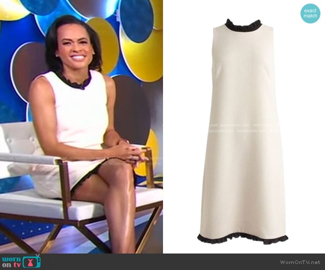 J. Crew Ruffle-Trim Shift Dress worn by Linsey Davis on Good Morning America