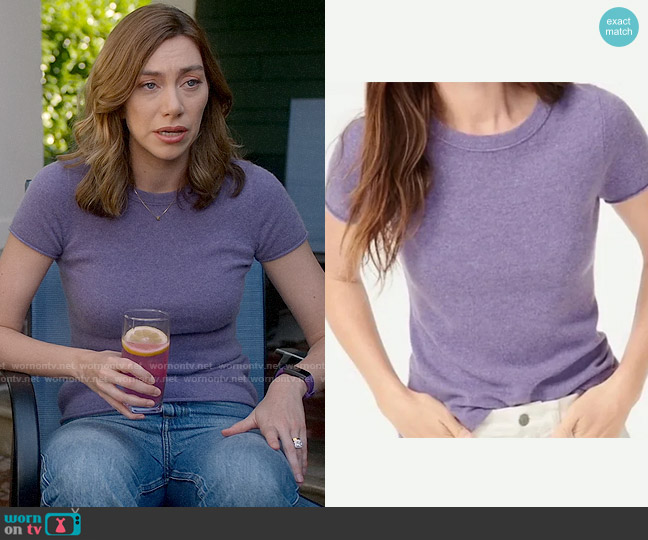 J. Crew Relaxed Cashmere T-shirt worn by Allison Grant (Madeline Wise) on So Help Me Todd