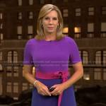 Jacqui Jeras’s purple colorblock dress on CBS Evening News