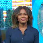 Janai’s navy ribbed polo dress on Good Morning America