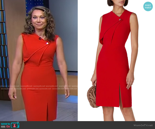 Jason Wu Collective Front Snap Sheath Dress worn by Ginger Zee on Good Morning America