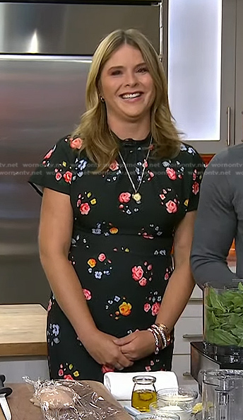 Jenna's black floral short sleeve dress on Today