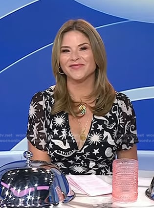 Jenna’s black and white print dress on Today