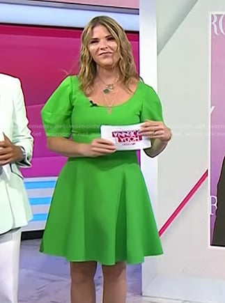 Jenna’s green flare mini dress on Today