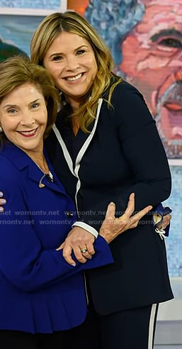 Jenna’s navy contrast trim blazer and pants on Today