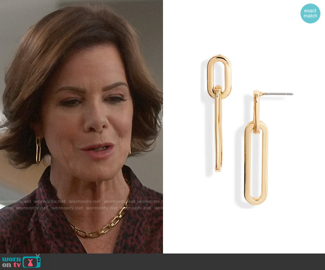 Jenny Bird Stevie Earrings worn by Margaret Wright (Marcia Gay Harden) on So Help Me Todd