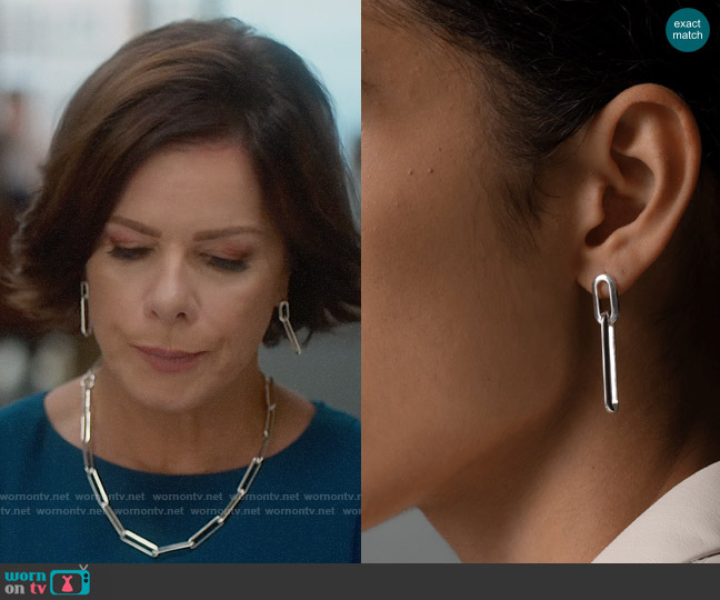 Jenny Bird Stevie Earrings worn by Margaret Wright (Marcia Gay Harden) on So Help Me Todd