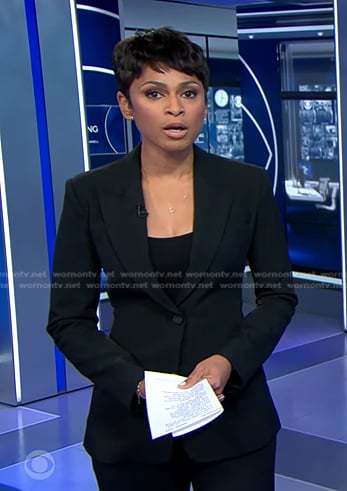 Jericka's black blazer on CBS Evening News