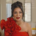 Jessel’s red ruffle confessional dress on The Real Housewives of New York City