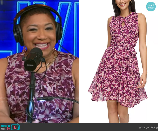 Jessica Howard Printed Fit & Flare Dress worn by Deja Vu on Live with Kelly and Mark