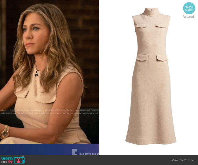 Jil Sander Front-Pockets Knit Midi Dress worn by Jennifer Aniston on E! News