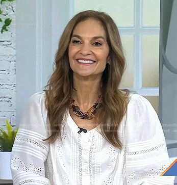 Joy Bauer's white eyelet blouse on Today