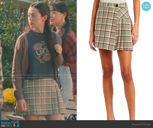 Jolt Plaid Wrap Skirt worn by Annie Sullivan (Anneliese Judge) on Sweet Magnolias