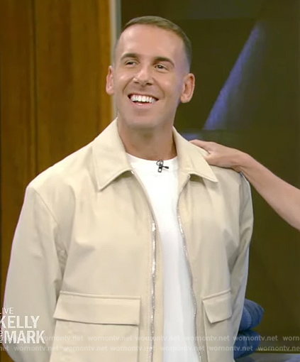 Dr Jonathan Leary’s beige leather jacket on Live with Kelly and Mark