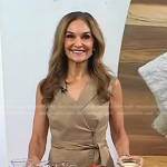 Joy Bauer’s tan beige zip wrap dress on Today