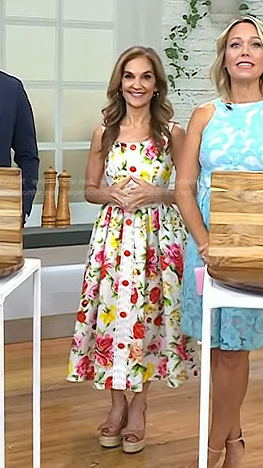 WornOnTV: Joy Bauer’s white floral midi dress on Today | Joy Bauer ...