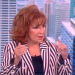 Joy’s stripe double breasted blazer on The View