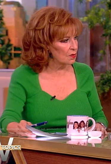 Joy's green sweeetheart sweater on The View