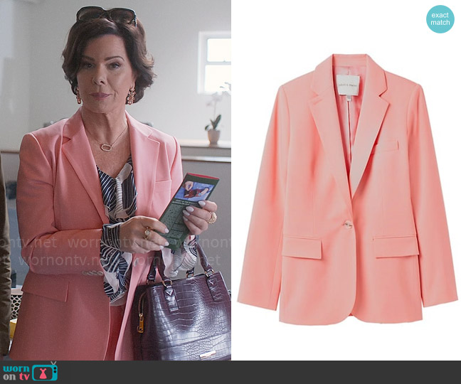 Judith and Charles Odeon Jacket in Blossom Pink worn by Margaret Wright (Marcia Gay Harden) on So Help Me Todd